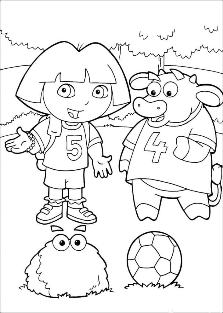 Dora y Benny juegan al fútbol