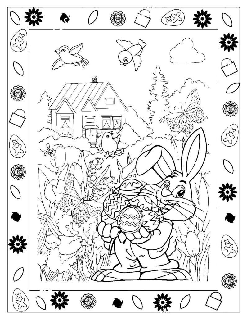 Hermoso libro para colorear para niños sobre el tema de la Pascua