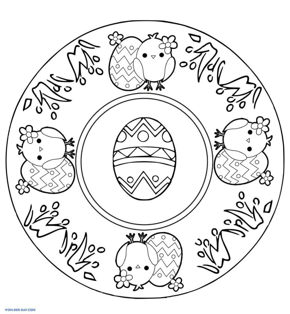 Dibujo de Mandalas de Pascua para colorear