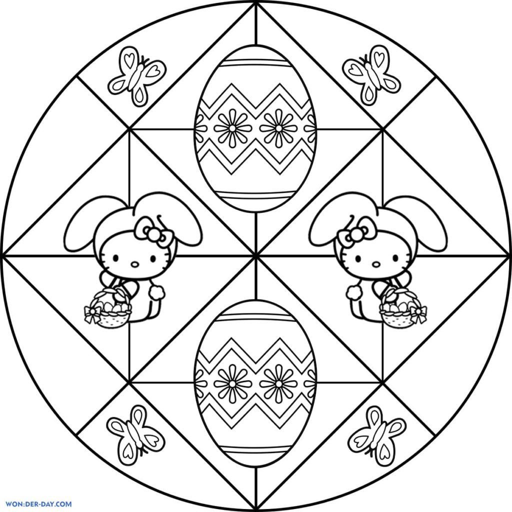 Mandala de Pascua de Hello Kitty