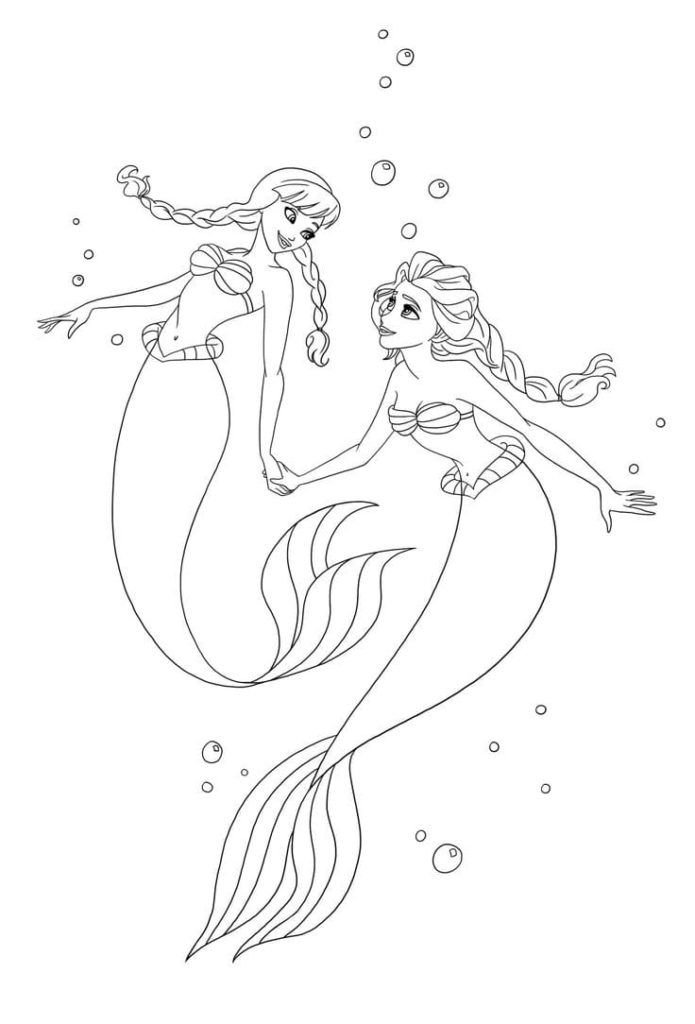 Las sirenas Anna y Elsa