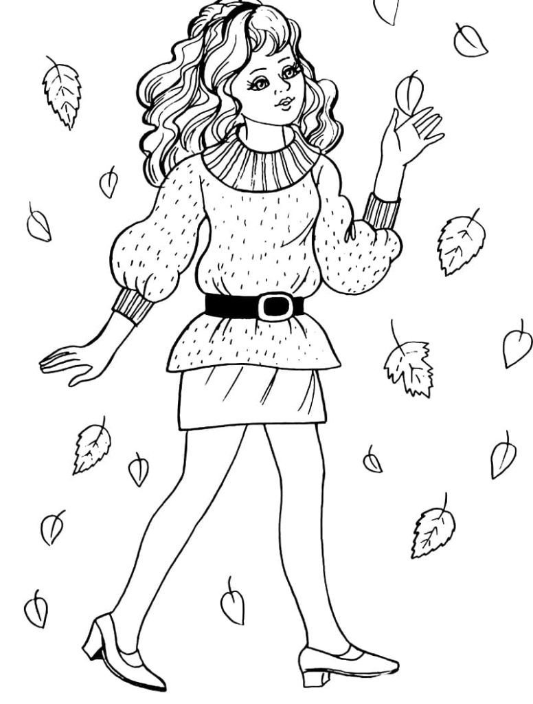 Chica en ropa de otoño