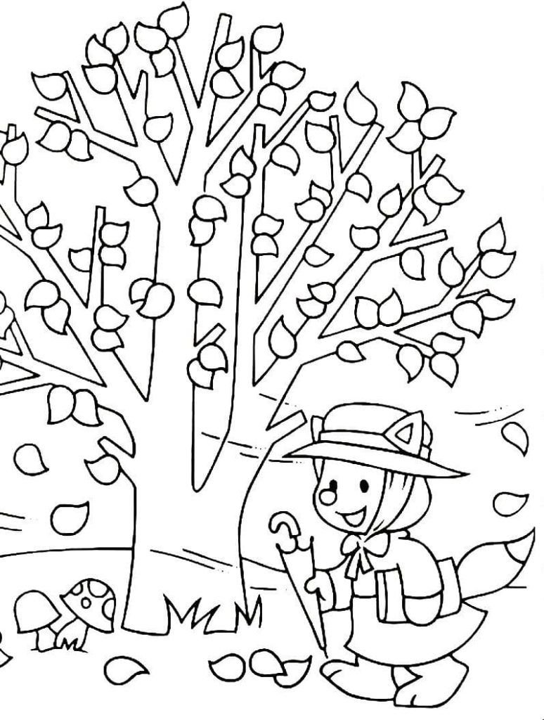 Dibujos para colorear de otoño para niños de 6 años