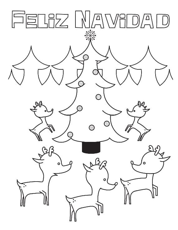Ciervo fabuloso y árbol de Navidad