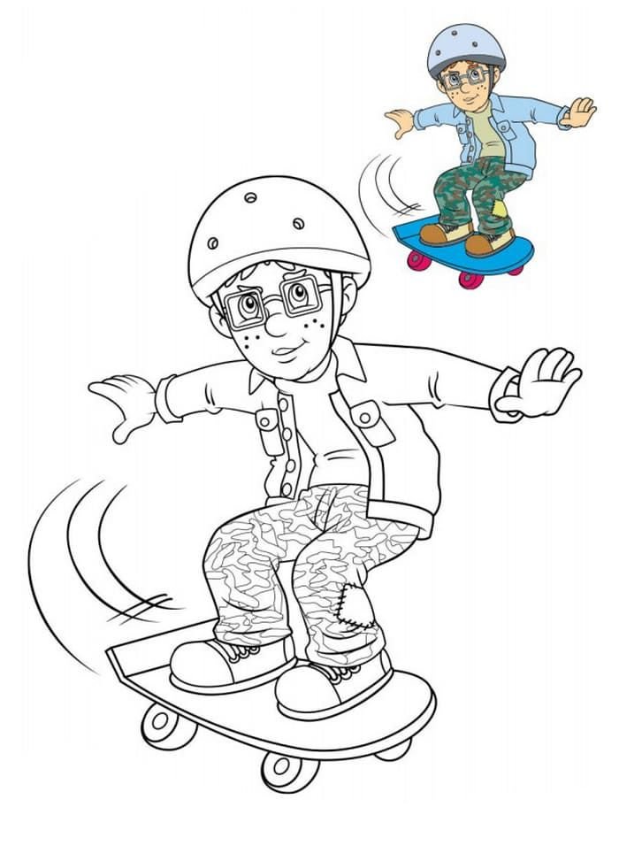 Norman en una patineta
