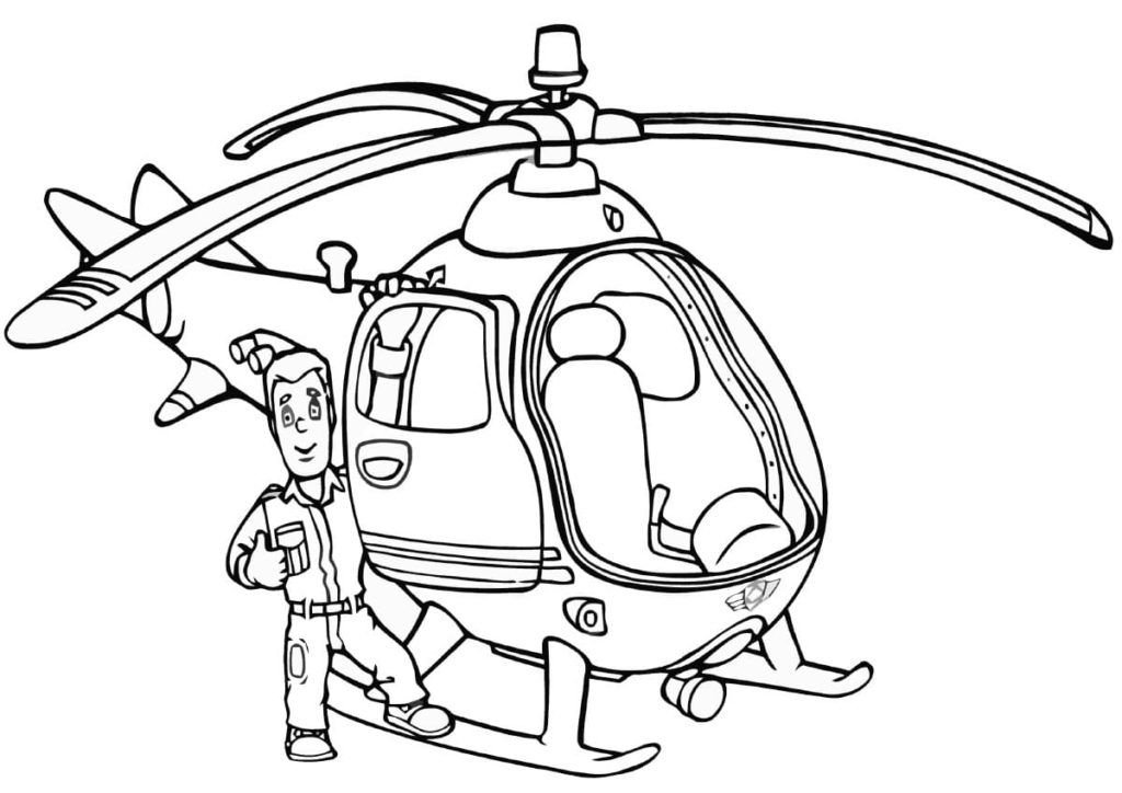 Bombero en helicóptero