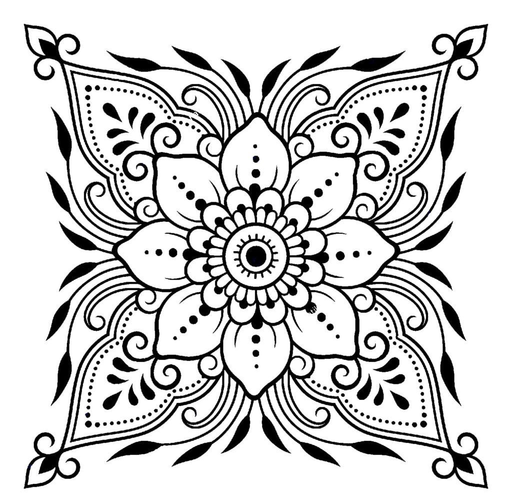 Dibujo de Mandalas Flores para colorear