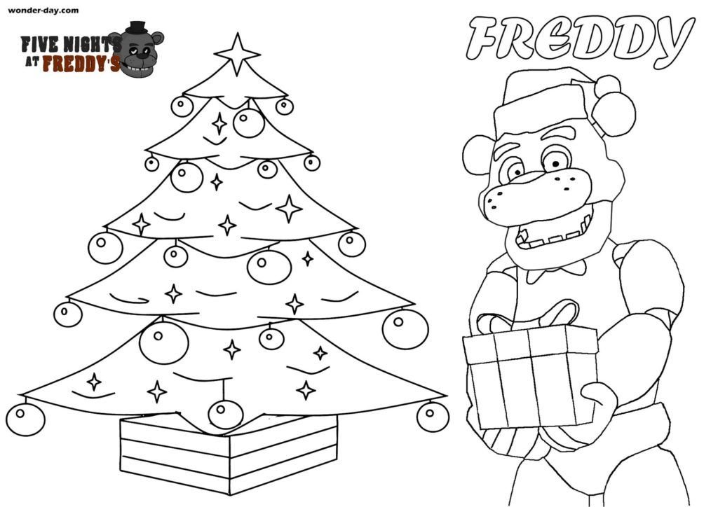 Freddy con un regalo de Navidad
