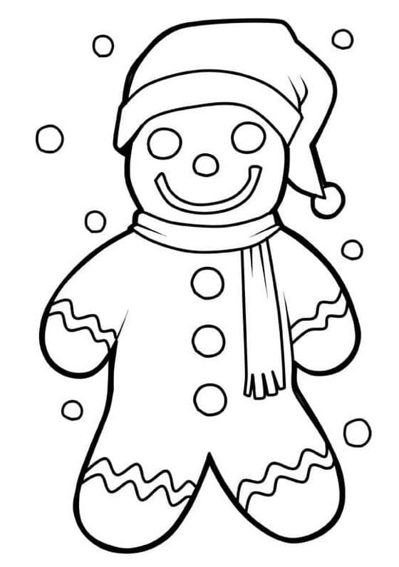 Hombre de pan de jengibre bajo la nieve