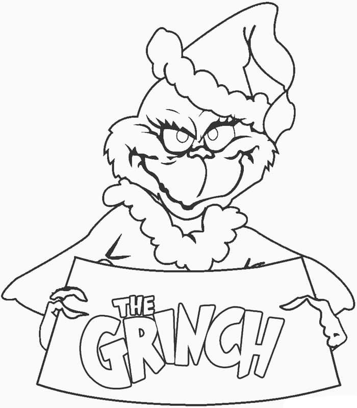 Grinch con cartel