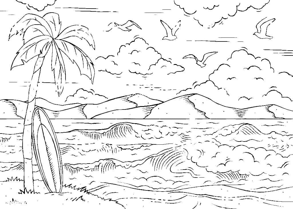 paisaje con una palmera