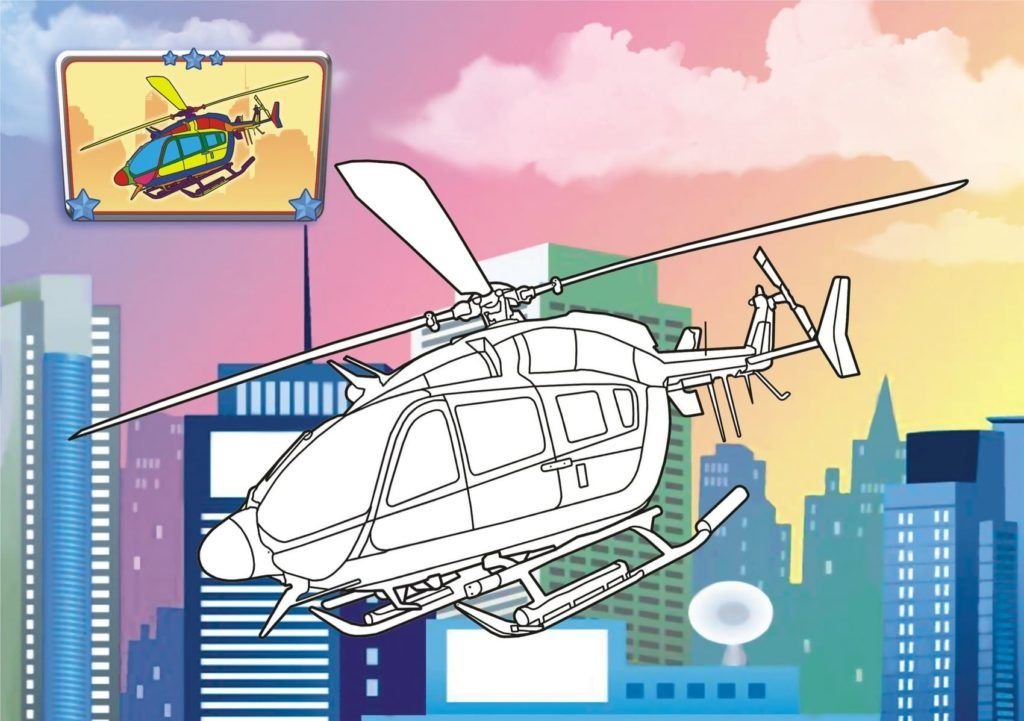 Dibujo de helicóptero para colorear