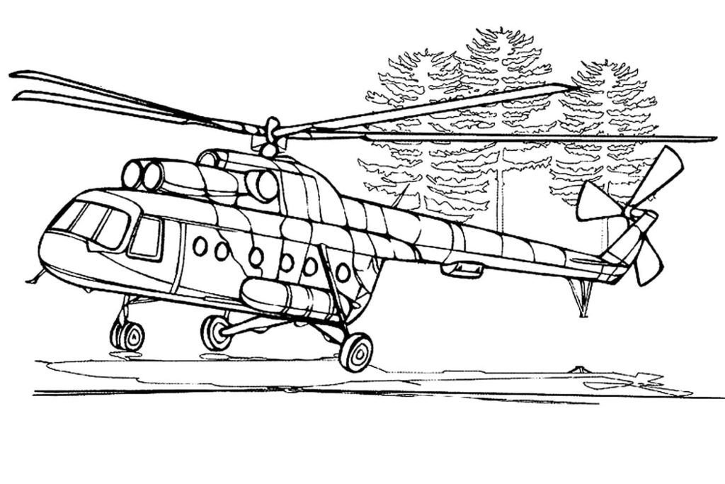 Helicóptero en el bosque