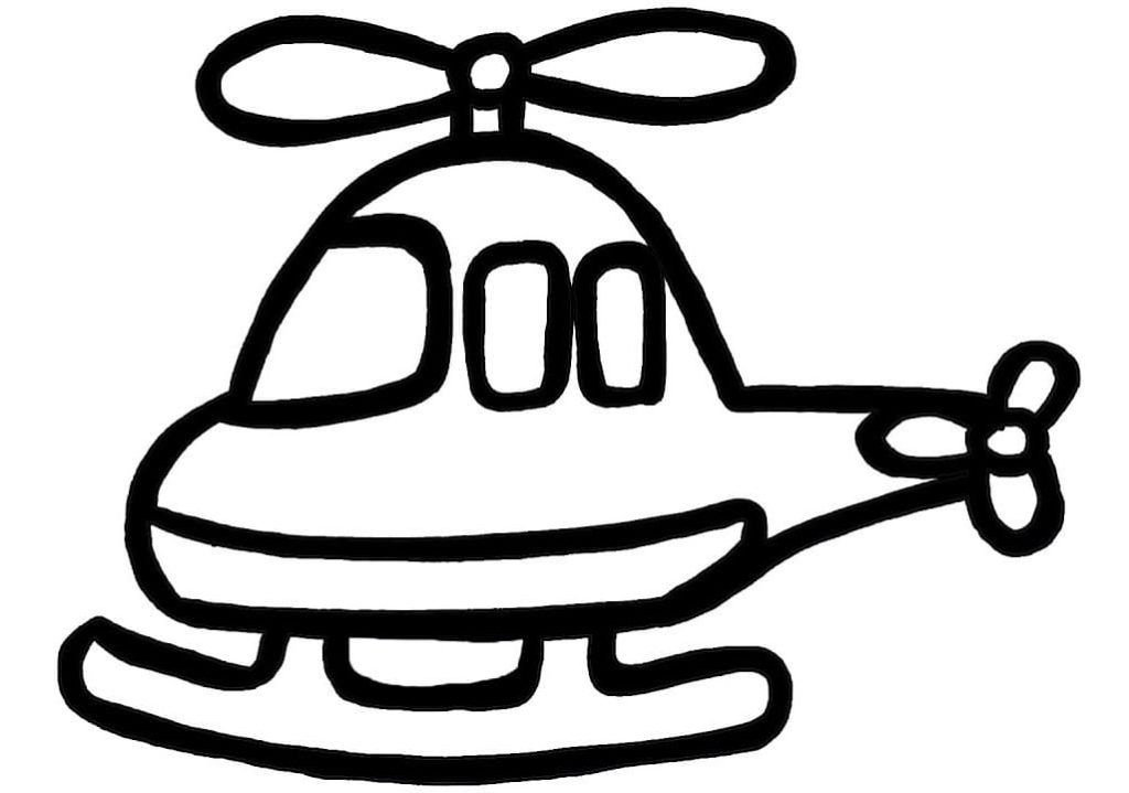 Dibujo de Helicóptero con contorno cerrado para colorear