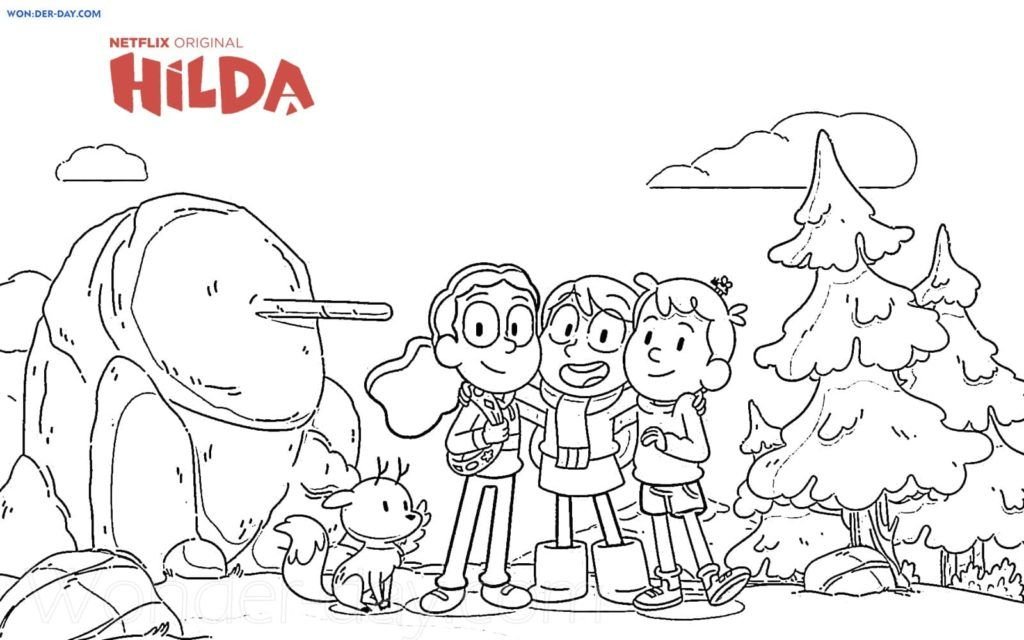 Hilda y sus amigas en el bosque