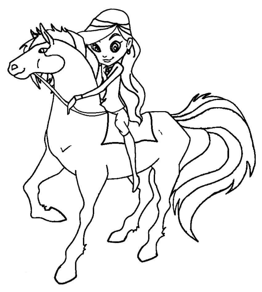 Sarah monta un caballo