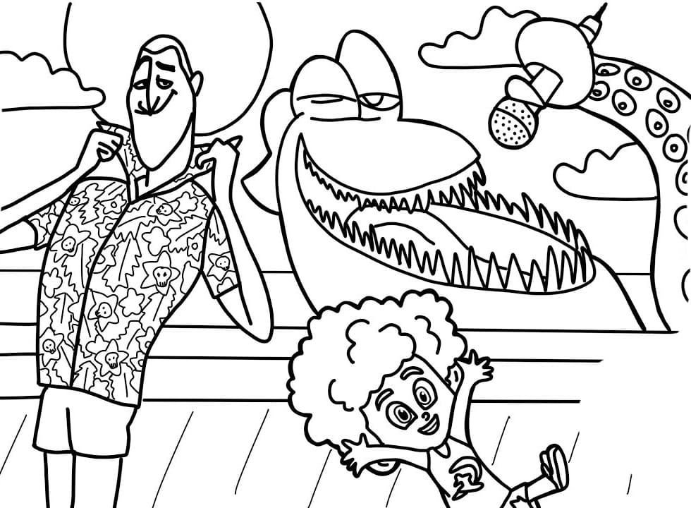 Dibujo de Monstruos de vacaciones 3 para colorear