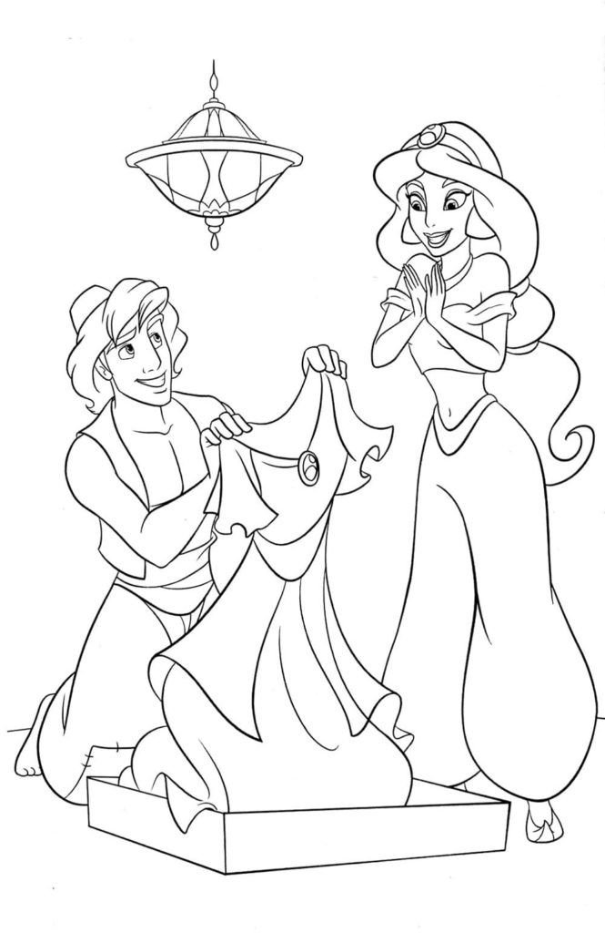 Aladdin le dio un vestido a Jasmine