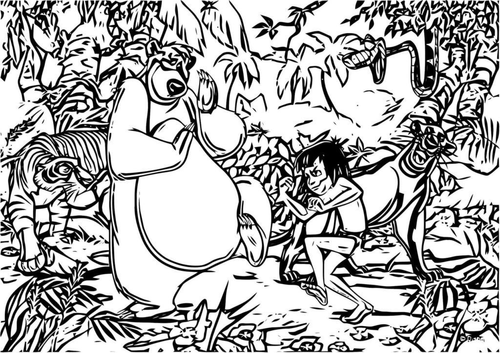 Mowgli y Baloo bailan en la jungla