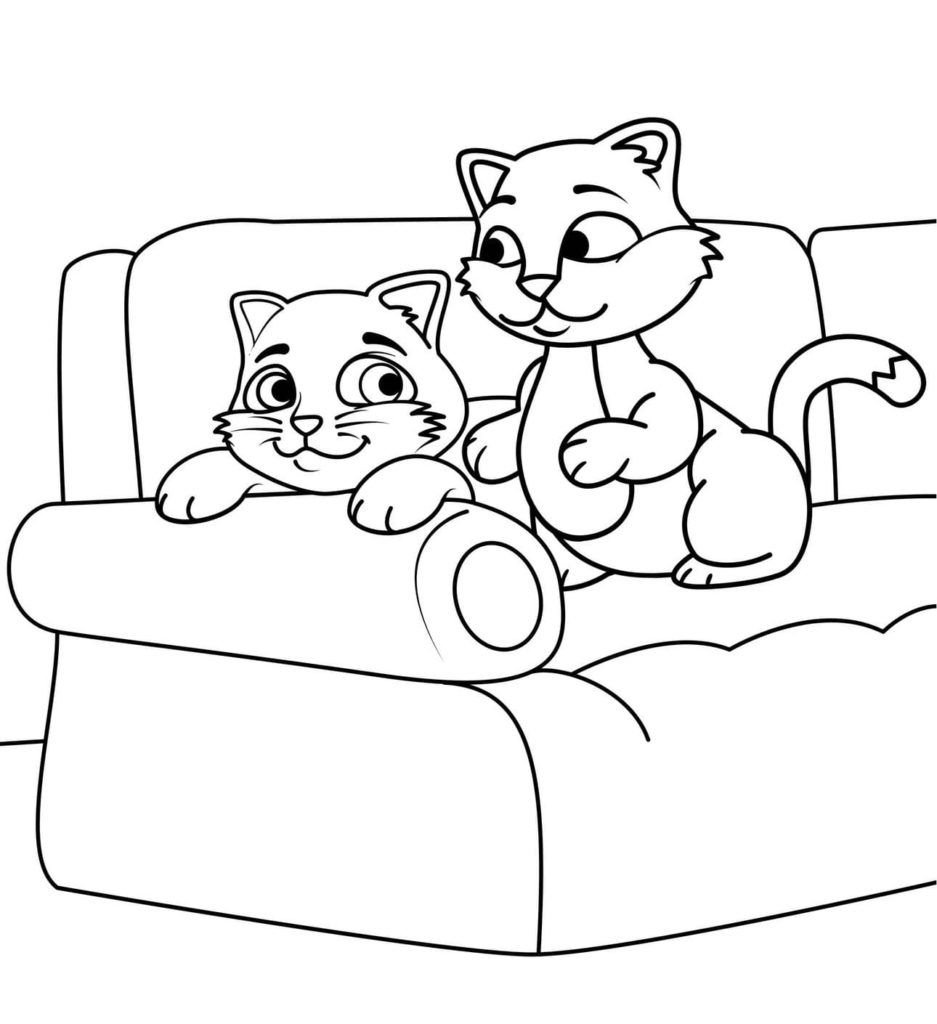 2 gatitos en el sofá