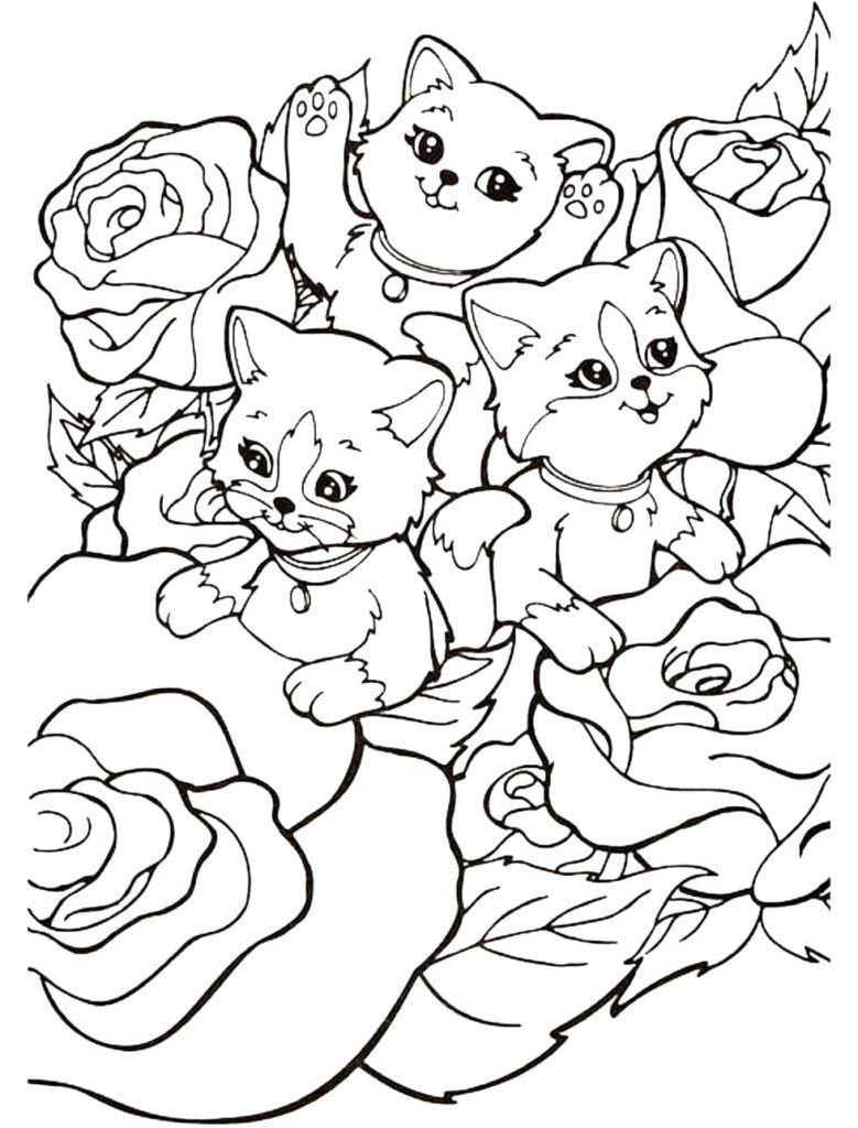 Gatitos y rosas
