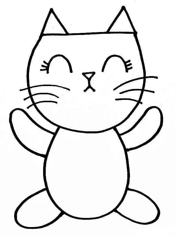 Dibujos de Gatito para Colorear para niños de 3 años