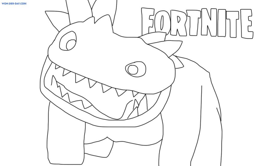 Dibujo de Dinosaurio Fortnite para colorear