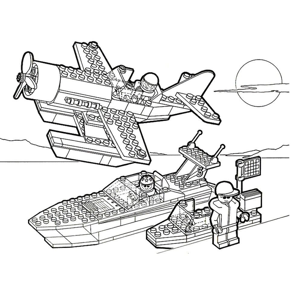 Avión y barco LEGO