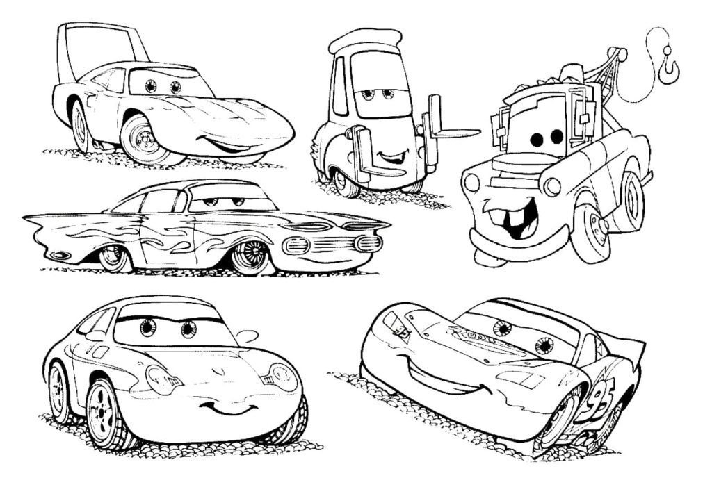 Rayo McQueen y otros autos de la caricatura