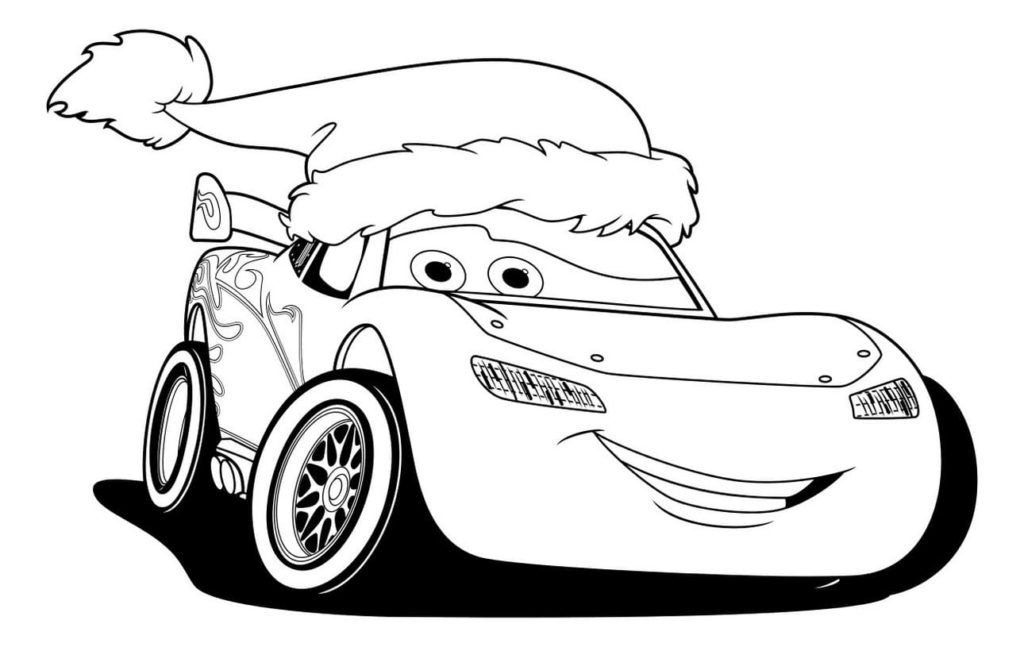 Rayo McQueen con gorro de Papá Noel