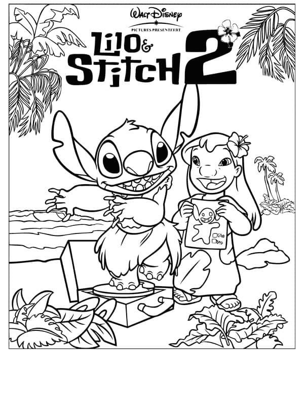 Lilo y Stitch en la playa