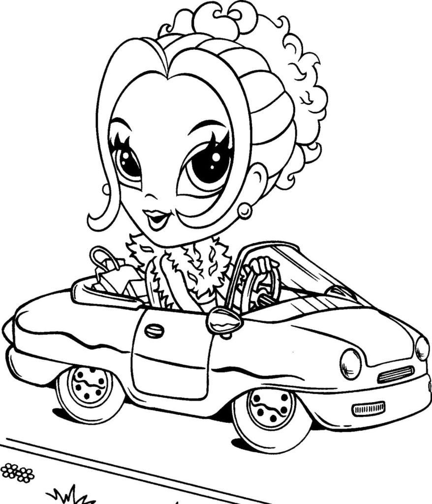 Lisa Frank en coche