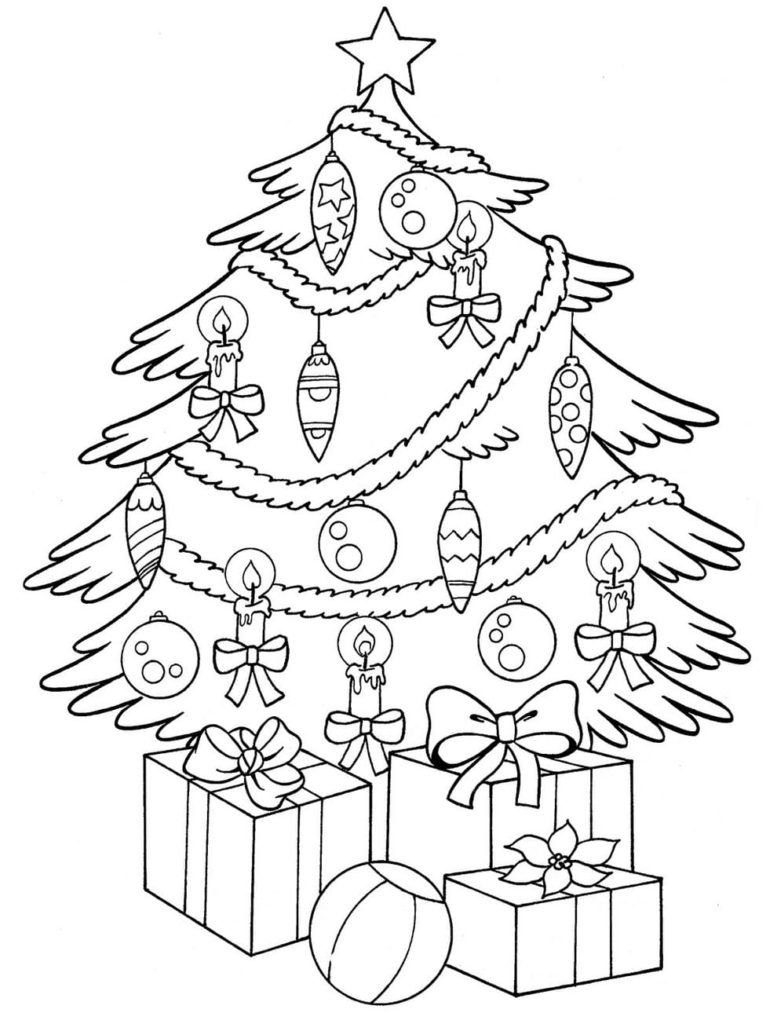 Dibujo de árbol de Navidad para colorear