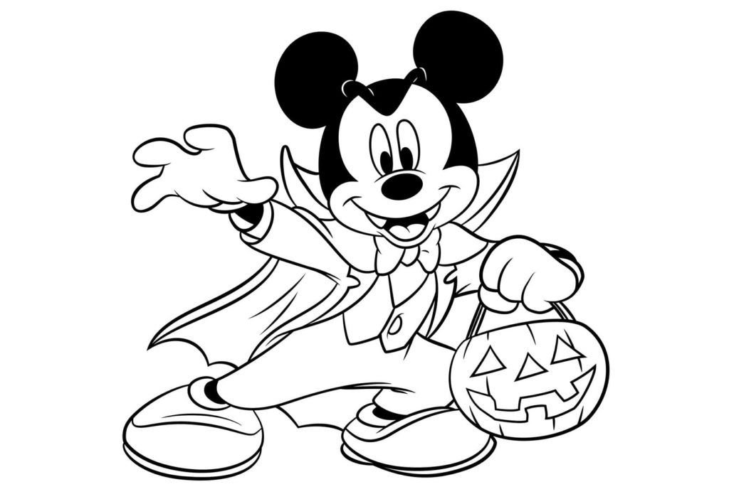 Mickey Mouse disfrazado de vampiro