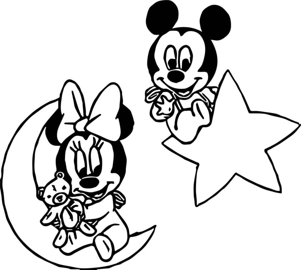 Mickey Mouse y Minnie de niños