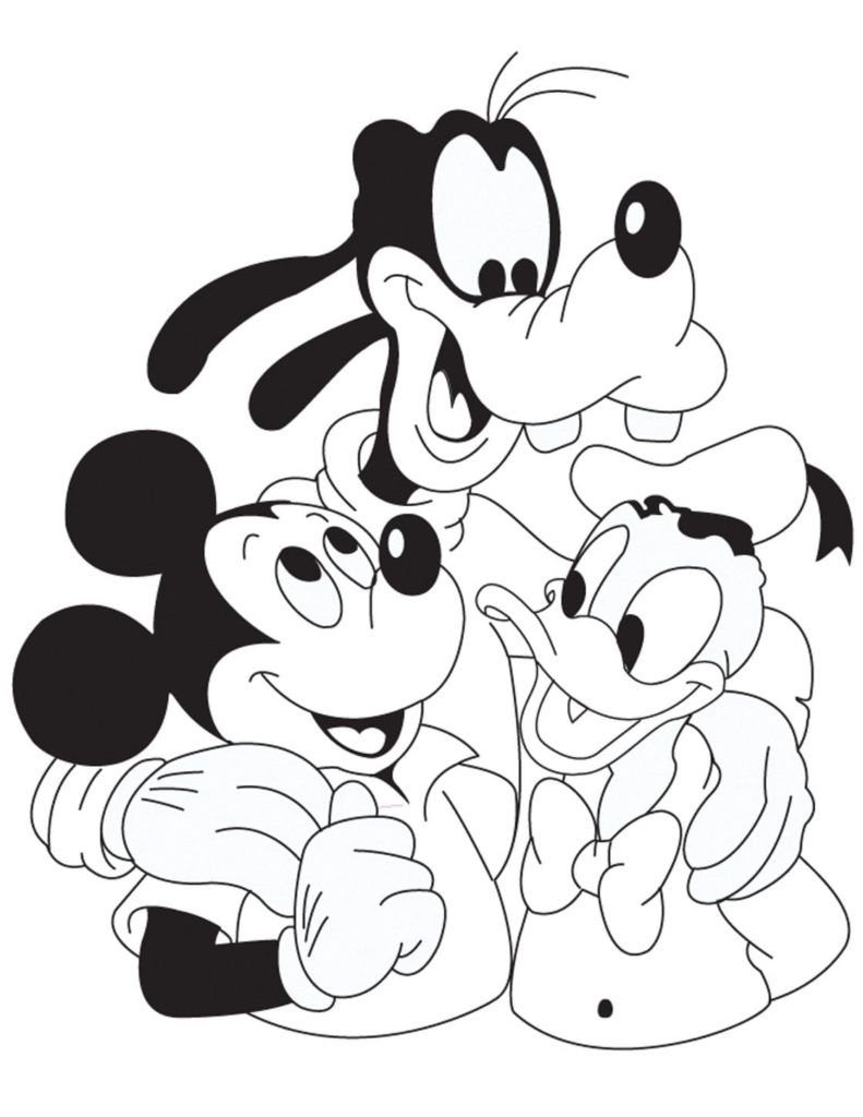 Mickey Mouse, Goofy y el pato Donald
