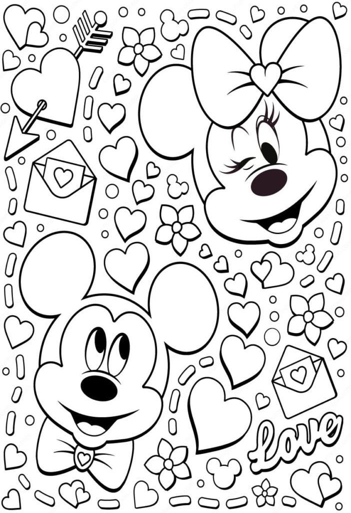 Postal de Minnie y Mickey Mouse