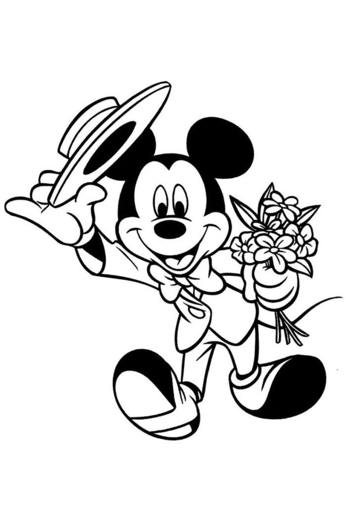 Mickey Mouse con flores
