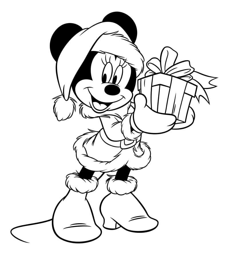 Minnie Mouse con regalo de año nuevo