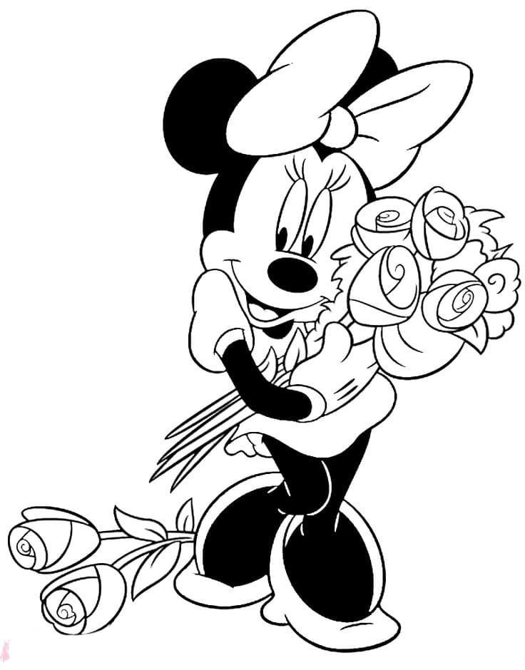 Minnie Mouse con rosas
