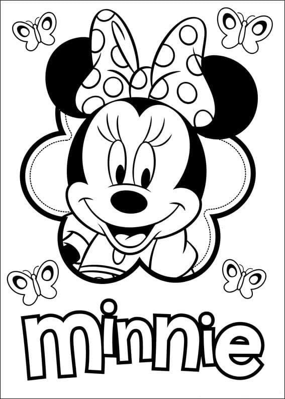 Tarjeta para colorear de Minnie Mouse