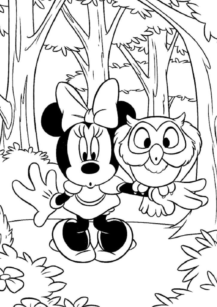 Minnie se encontró con un búho en el bosque.
