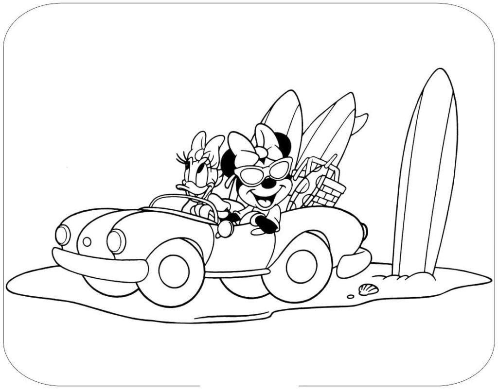Daisy y Minnie Mouse van al mar