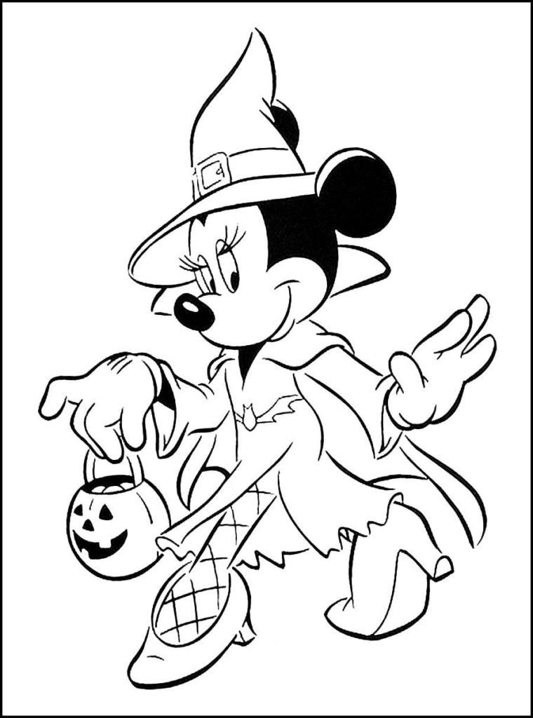 Minnie Mouse disfrazada para Halloween