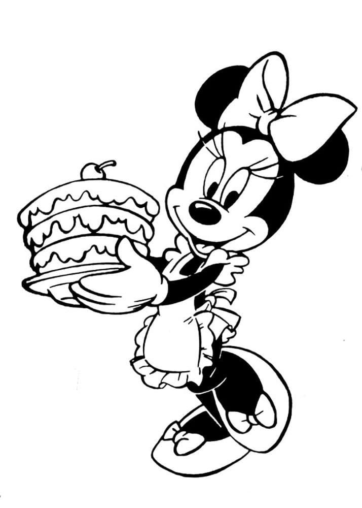 Minnie horneó un pastel