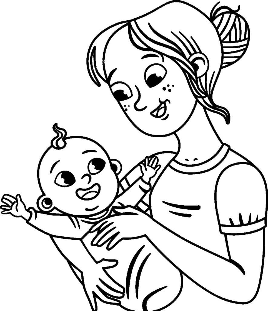 Mamá con un niño pequeño en brazos