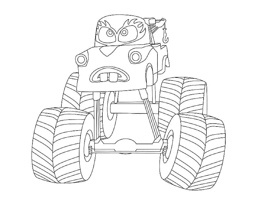 Camión monstruo de dibujos animados