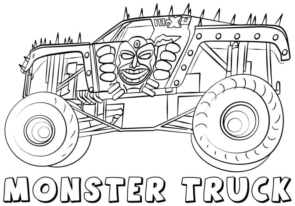 Monster truck con una foto en la puerta