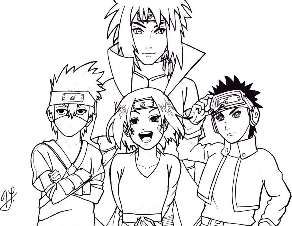 Personajes de Naruto en estilo de dibujos animados