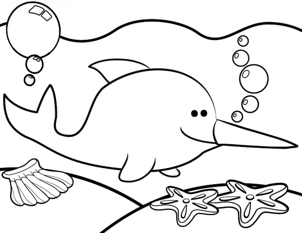 Lindo narval de mar